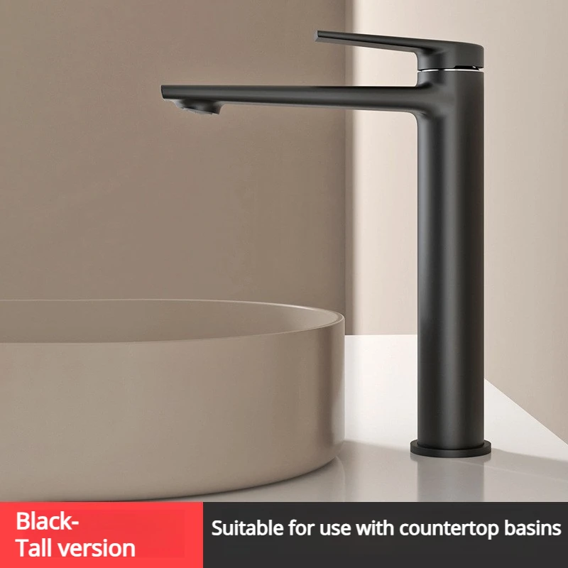 Basin Hot And Cold Water Sink Faucet Gold Bathroom Washbasin Single Hole Faucet Bass Chrome Plated Tall Short Model image 3