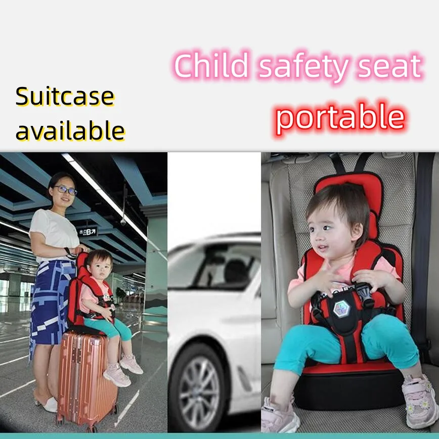 Child Safety Seat Car Cushion Suitcase Kids Carry Portable Fold Washable Under12+ Protection Baby Strong Non-Slip breathabl soft