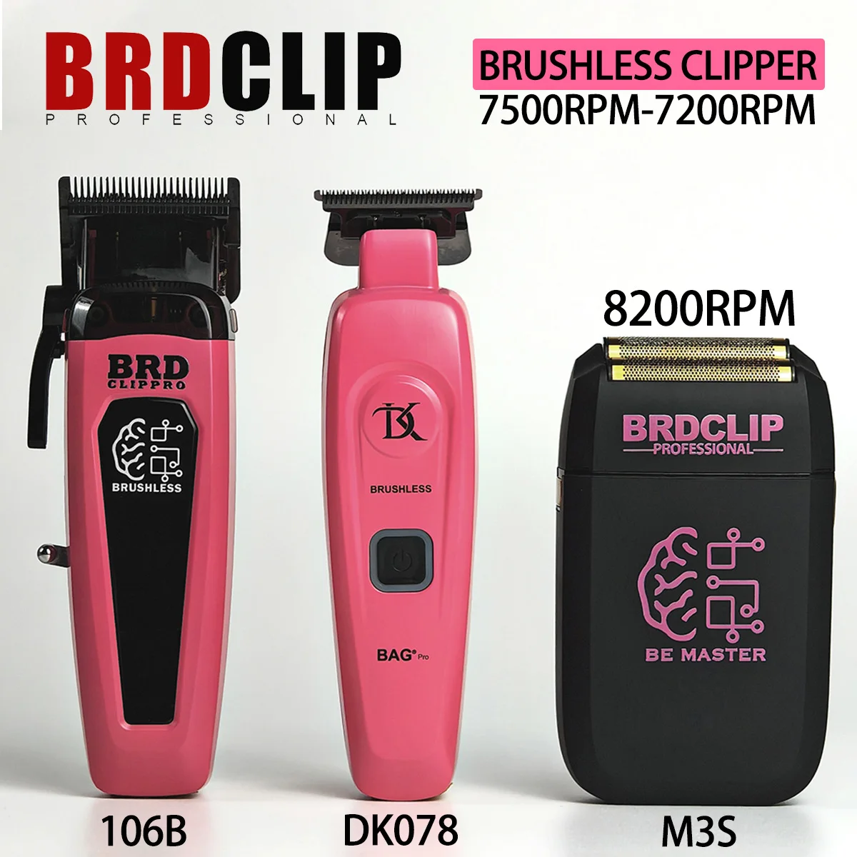 المهنية 106B DK078 M3S BRDCLIP فرش السيارات 7500PRM مقص الشعر المتقلب 7200 دورة في الدقيقة 8200 دورة في الدقيقة ماكينة حلاقة كهربائية آلة قطع