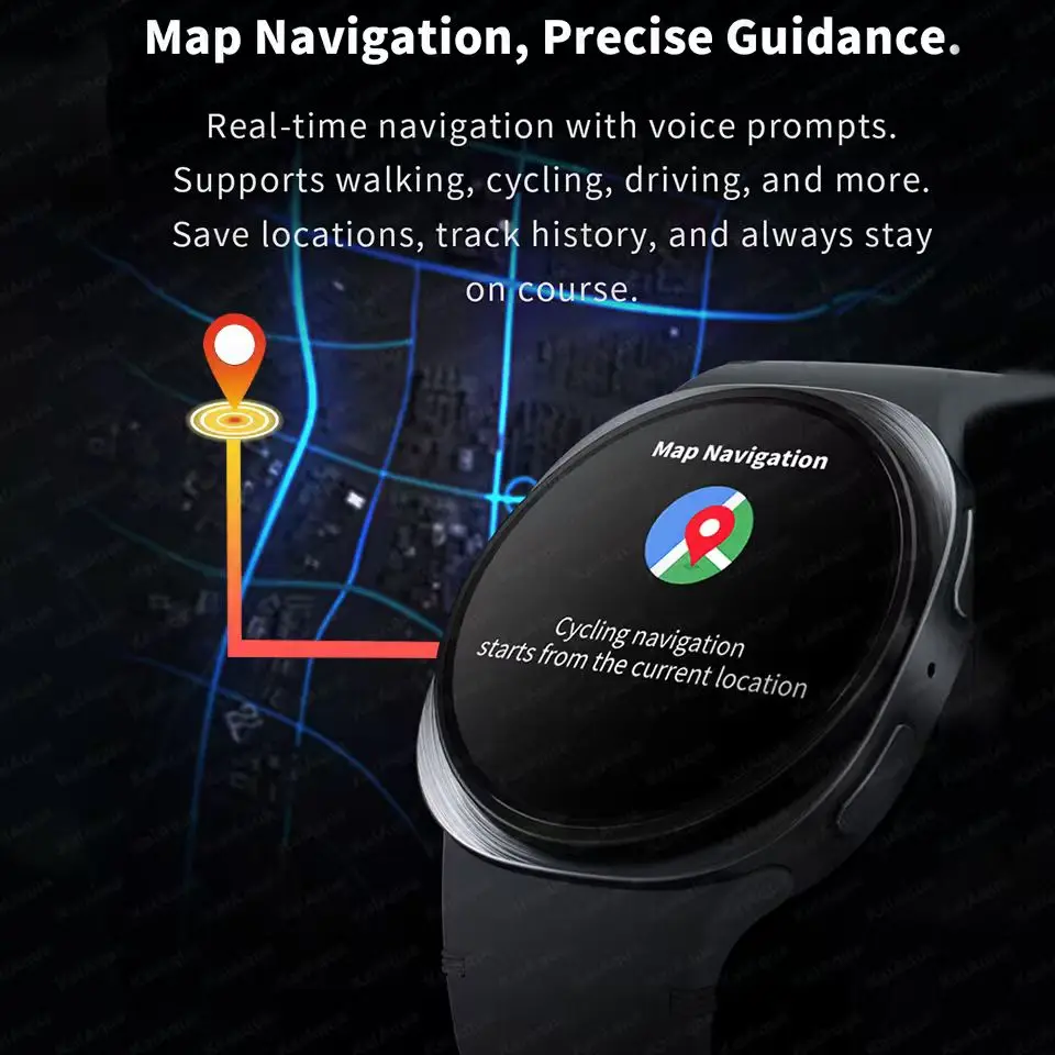 ساعة أصلية 8 ساعة ذكية كلاسيكية 2025 شاشة فائقة الدقة ChatGPT GPS NFC بوصلة ساعة بلوتوث دعوة مقاوم للماء ساعة الرجال النساء
