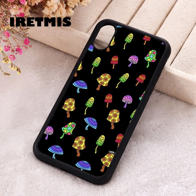 Iretmis 5 5S SE 2020 Phone Cover Case for iPhone 6 6S 7 8 Plus X Xs XR 11 12 13 MINI 14 Pro Max Rubber Silicone Groovy Shrooms