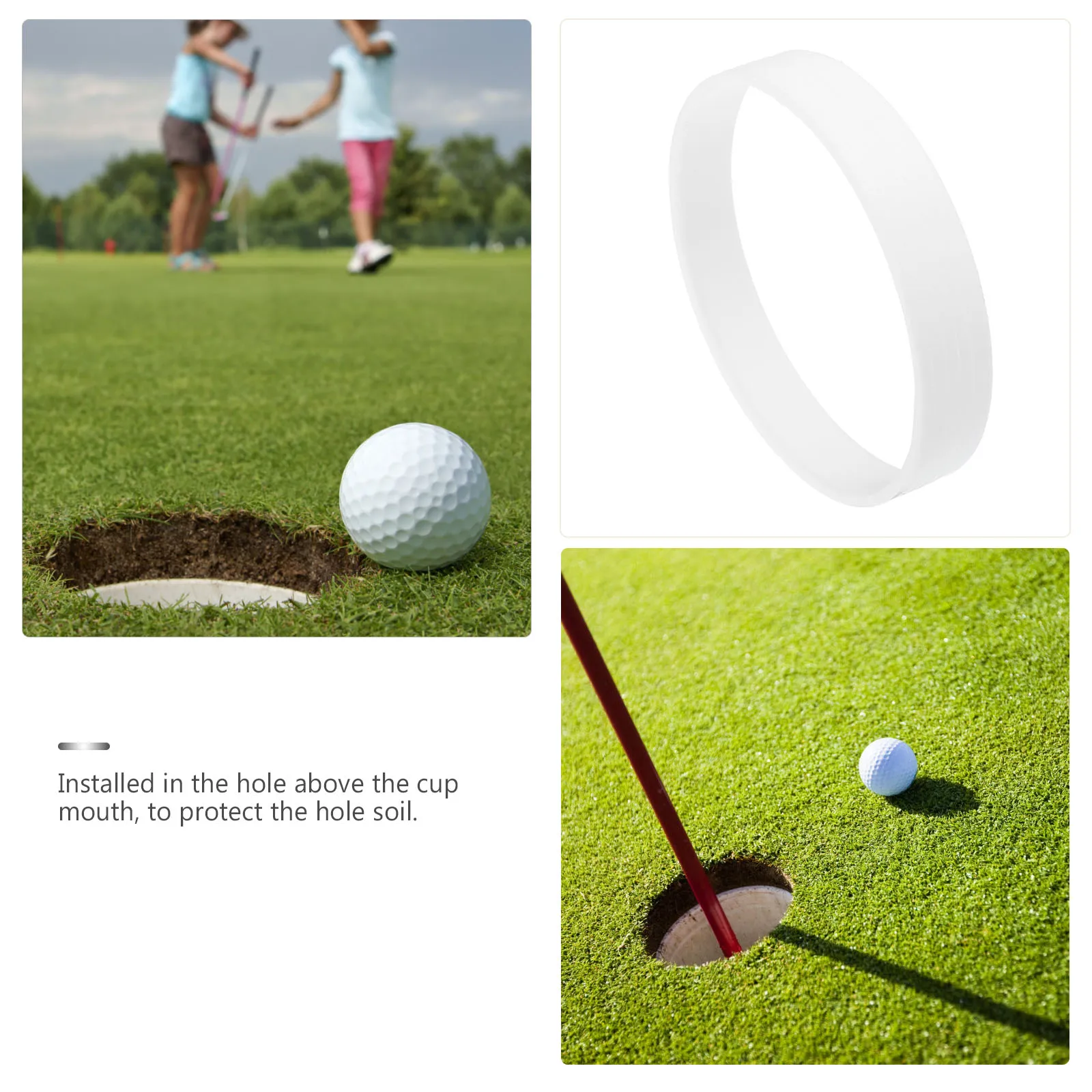 

Golf Hole Ring Putting Cups Rings Plastic Practice Holes Sports Equipment Green Cover Hole Cups Ring Stability Visibility DAMAGE