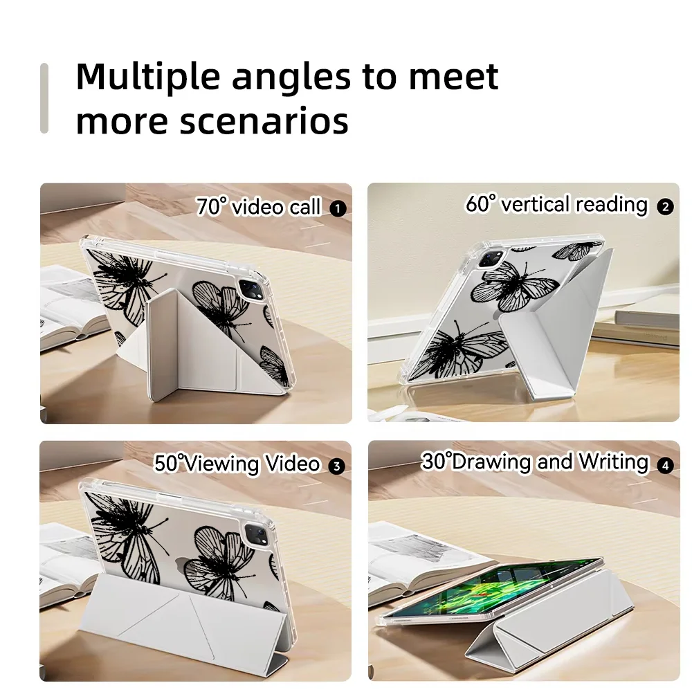 With Pen Slot Cover Tablet Case For Samsung Galaxy Tab S7 FE A9 Plus A11 S9 Plus A8 S10 Lite S8 Beautiful Butterfly