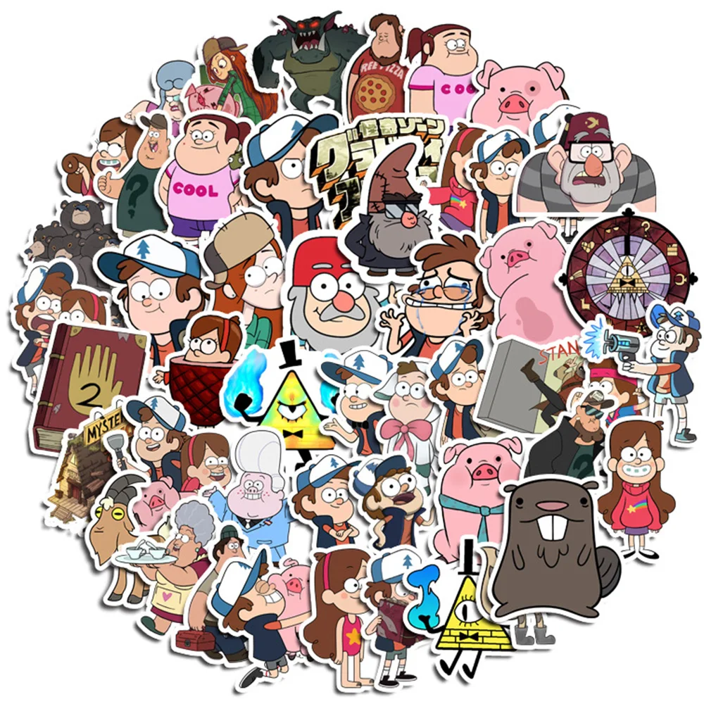 10/30/50pcs Disney Cute Cartoon Gravity Falls Stickers Graffiti Kids Decal Toy Luggage Water Bottle Phone Classic Anime Sticker