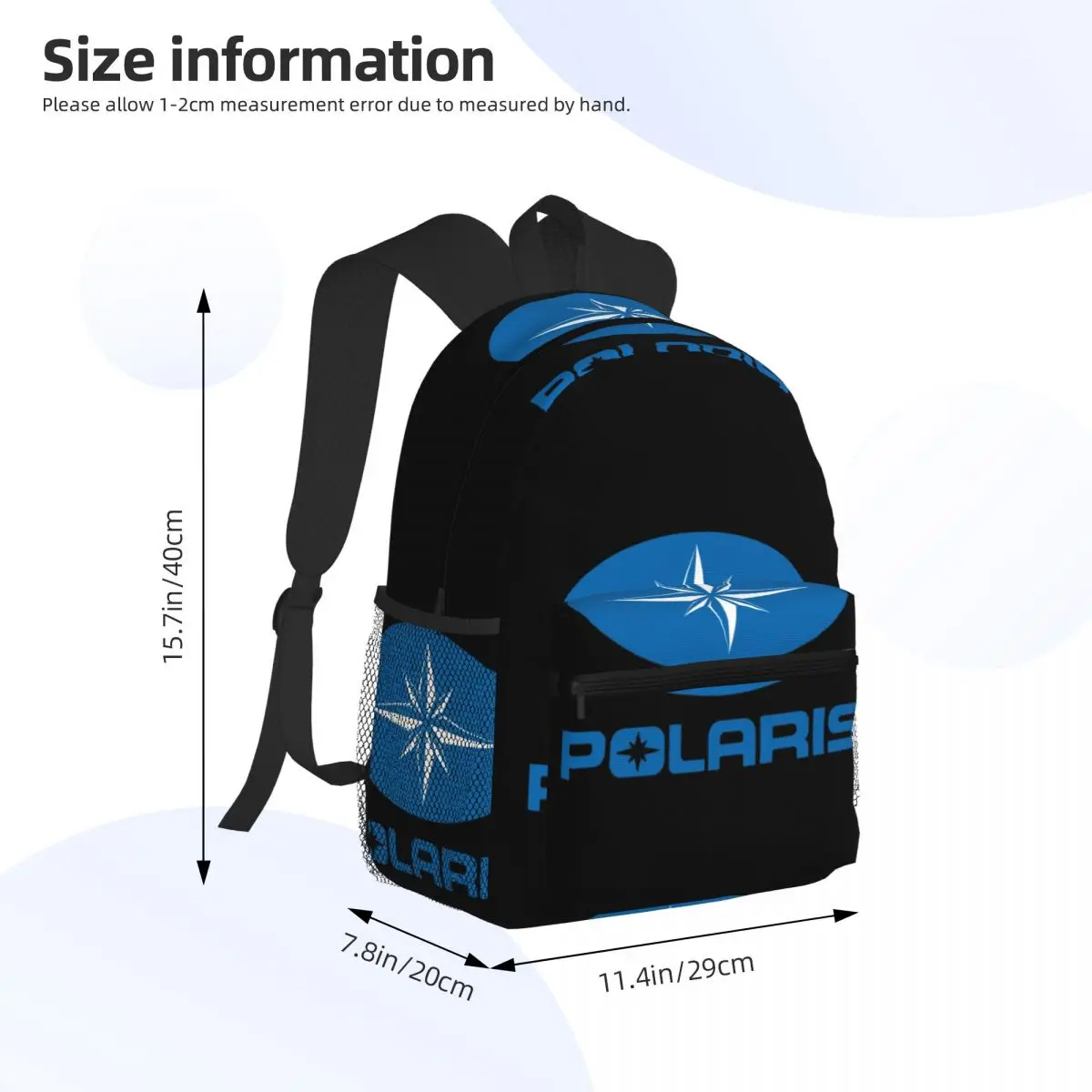 Polaris Logo Student Backpack School Bag Hiking Travel Daypack for Men Women Bookbag Shoulder Bags