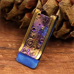 Handmade Star Sky Limited Edition Titanium Alloy Mini Wallet Clip Credit Card Portable Wallet