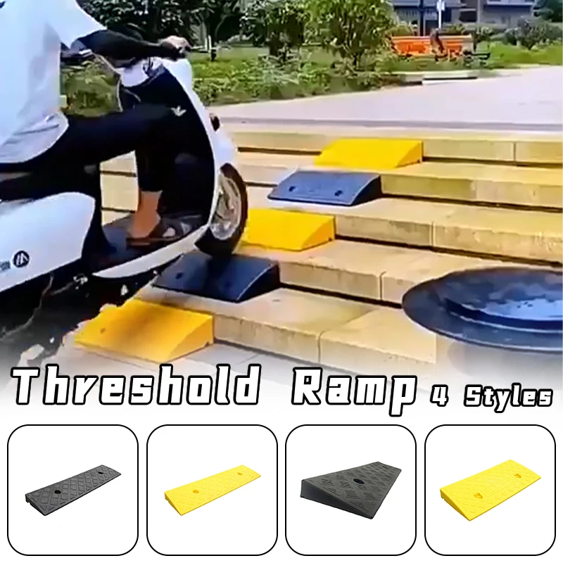Plastic PVC Road Slope Ramp Pad Portable Car Step Uphill Triangle Mat Curb Rubber Threshold Ramp Kerb For Car Electric Scooter