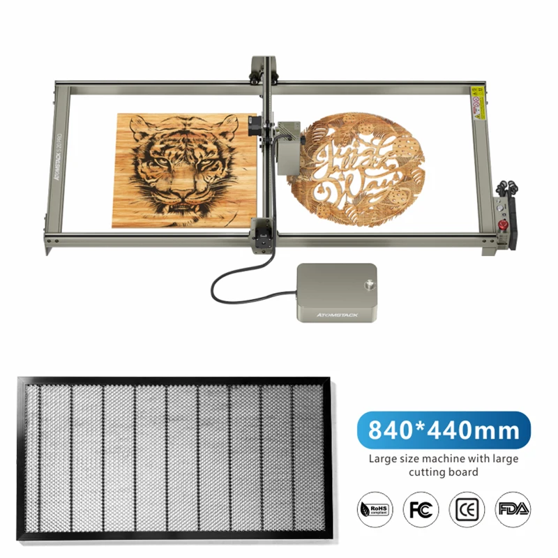 

ATOMSTACK X20 PRO A20 S20 130W Laser Engraver Large Size 85*40cm Engraving Cutting Machine With Air Assist +840*440mm Worktable