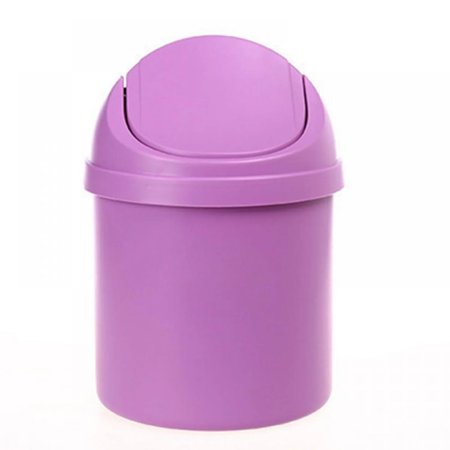 

Mini Small Round Plastic Trash Can, Multi-function Shake Lid Waste Bin - Desktop, Bathrooms, Kitchens, Offices Trash cans Trash