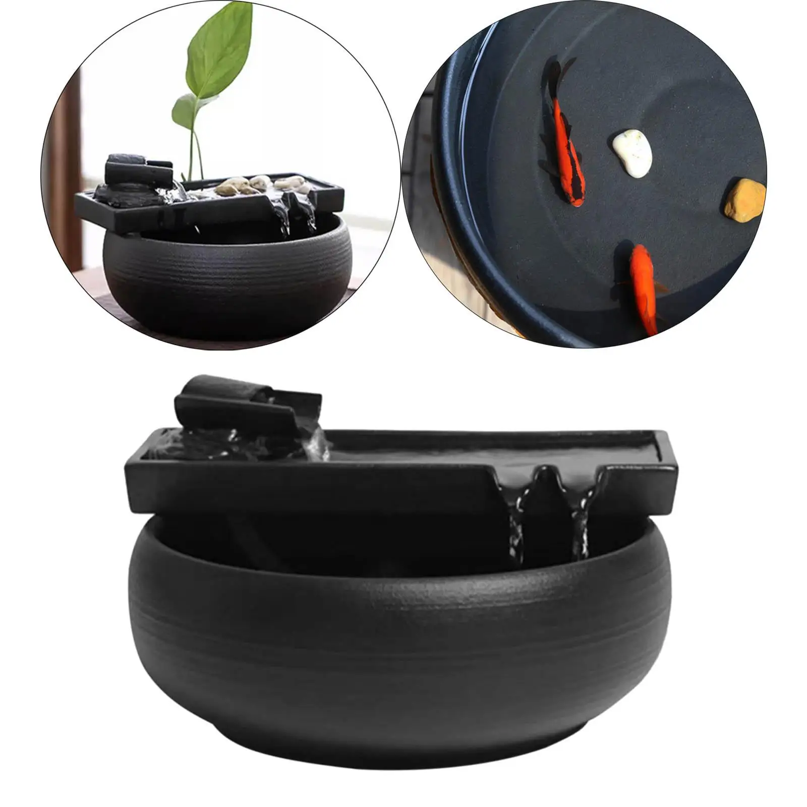 Tabletop Fountain Waterfall Fish Tank Calming Zen Soothing Relaxation Fountain Meditation Desktop Fountain Garden Ornament
