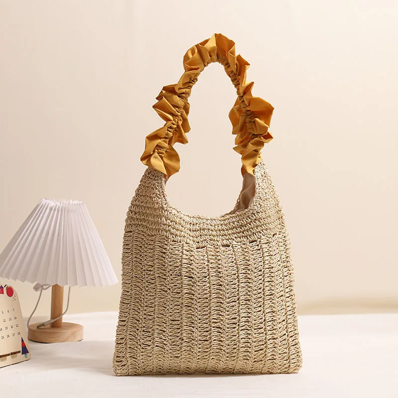 

Japanese Lace Woven Women's Bag New Fashion Handmade Woven Handbag Beach Vacation Beach Bag Shoulder Bag
