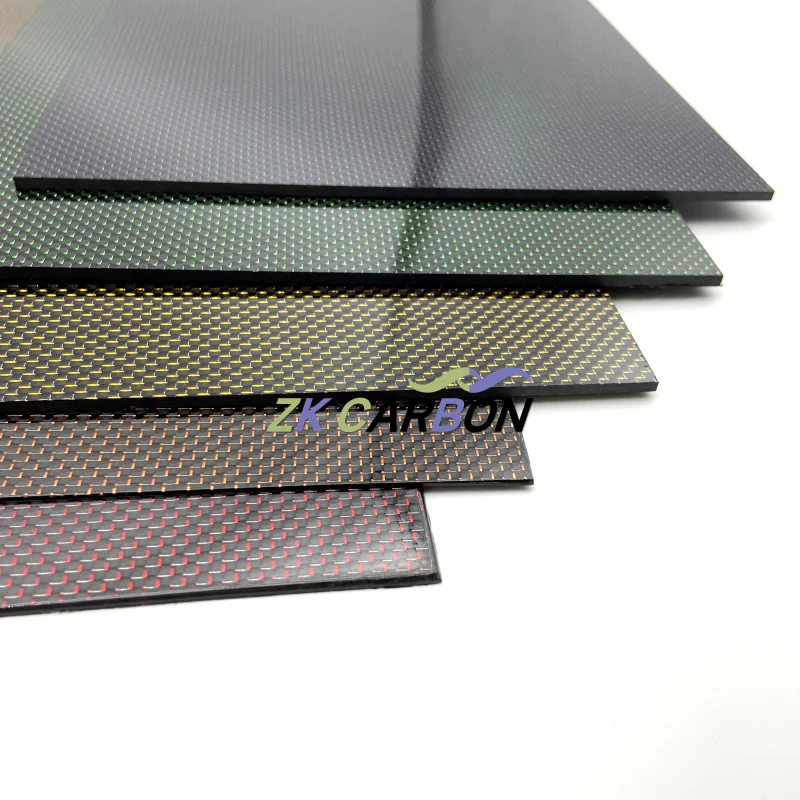 500x500mm Multicolor Carbon Fiber Plate 3K Carbon Fiber Composite Board Panel Red Orange Yellow Green Blue Carbon Sheet