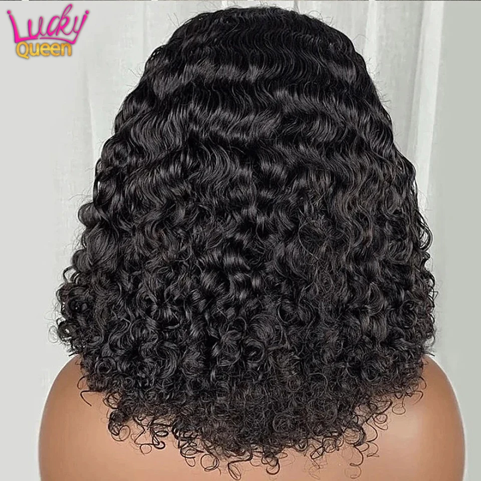 Curly Wigs Brazilian Hair Lace Frontal Bob Wigs Natural Black Remy Human Hair Wig 13x4 Lace Frontal Human Hair Wig For Woman