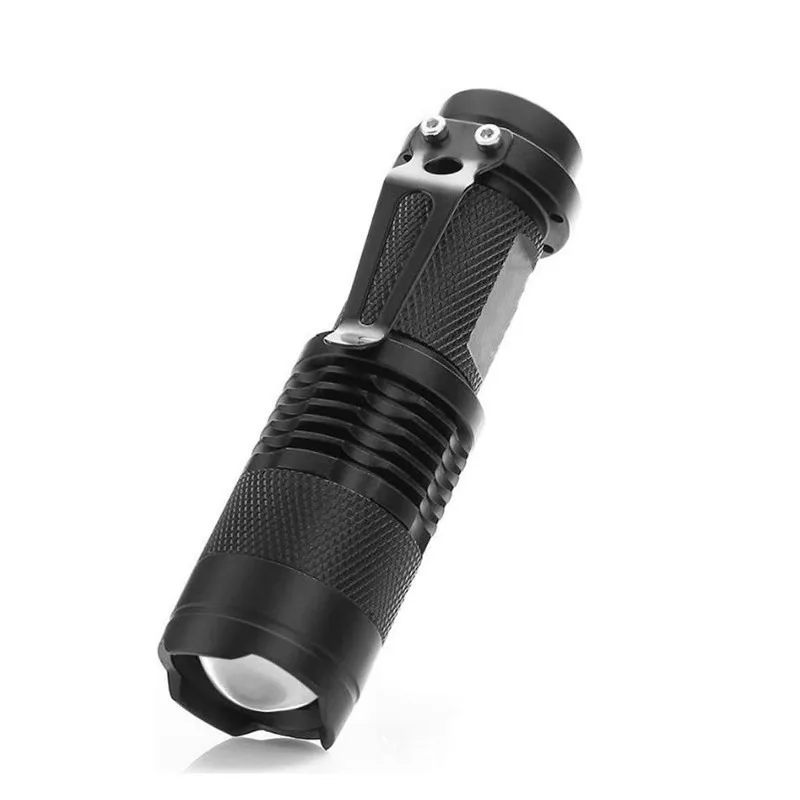 Portable Aluminum Alloy Zoom Flashlight: Super Bright, AA-Powered, White/Purple Light for Money Checking & Fluorescence Testing