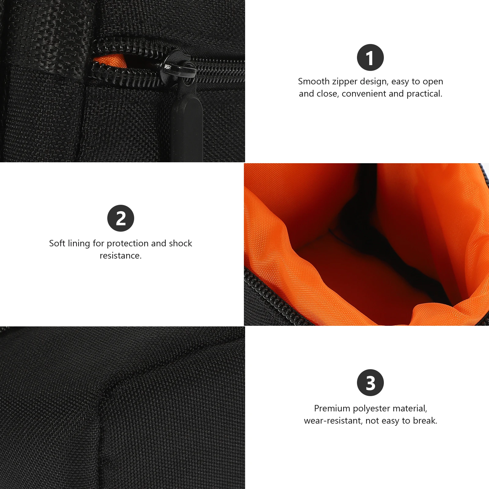 

Camera Lens Bag Small Shockproof Protective Portable Padded Storage Travel Zipper Bag For DSLR Camera Lens With Excellent