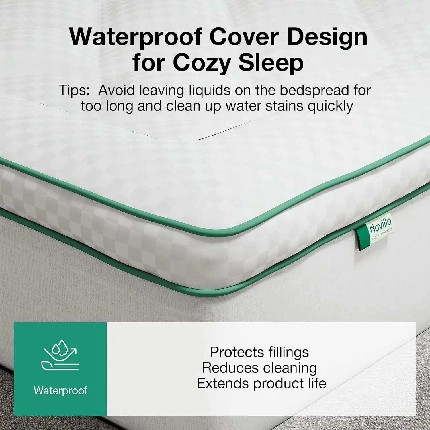 King Size Down Alternative Pillow Top Mattress Topper, Extra Thick Pad - view 3