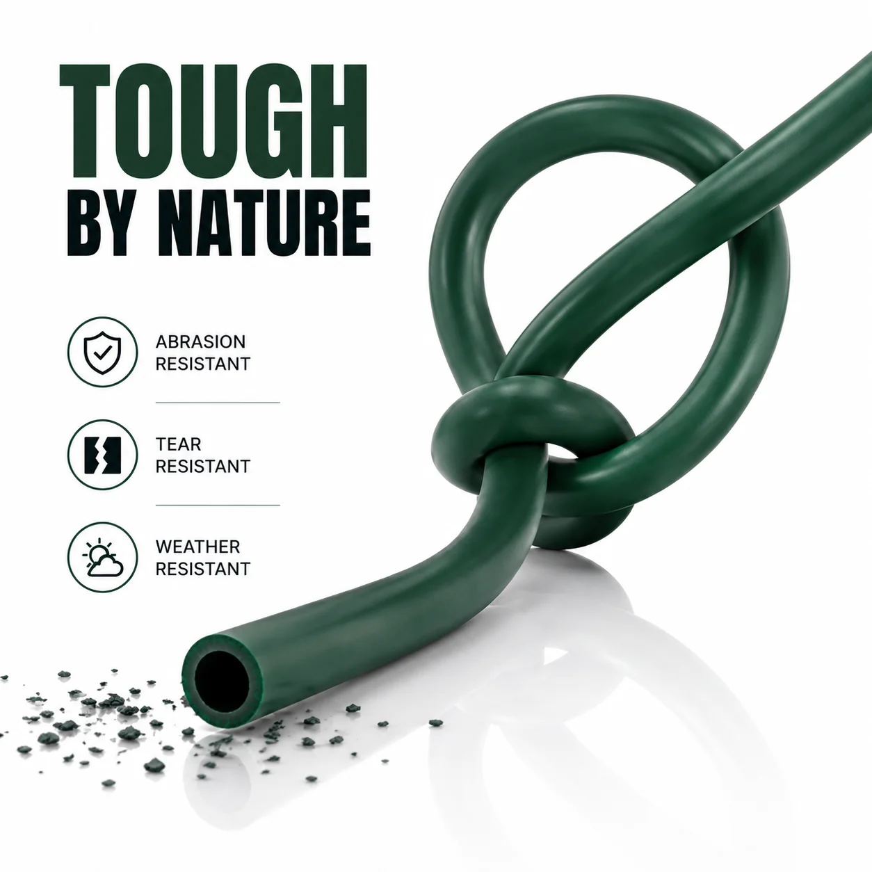 Dark Green Natural Latex Tube ID1.6/1.7/1.8/2/3mm High-strength Natural Latex Tube, Long-lasting High Elasticity Latex Hose.