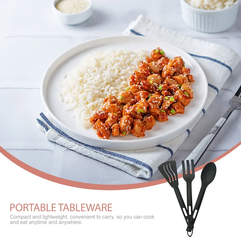 

3 set Nylon Kitchen Utensils Portable Tableware Set Camping Hiking Outdoor Flatware Spoon Fork Shovel Lightweight