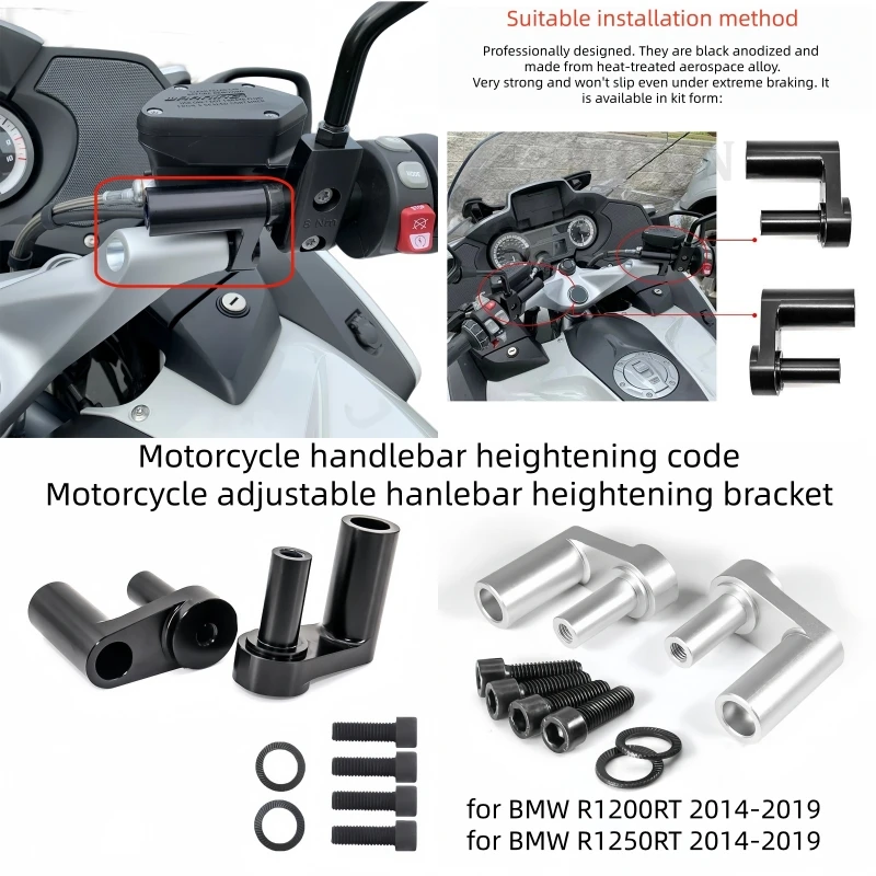 

Motorcycle handlebar heightening code adjustable handlebar heightening bracket for BMW R1200RT R1250RT R 1200 1250 RT 2014-2019