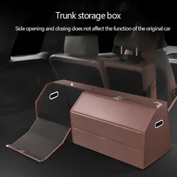Foldable Leather Trunk Storage Box Auto Trunk Organizer Car Supplies Multifunctional Car Boot Organizer Car Trunk Box Organizers