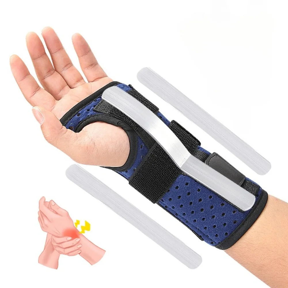 1Pcs Wrist Support Band Breathable Wrist Brace Adjustable Sports Brace Built-in Aluminum Alloy Braces and Protective Gear Unisex