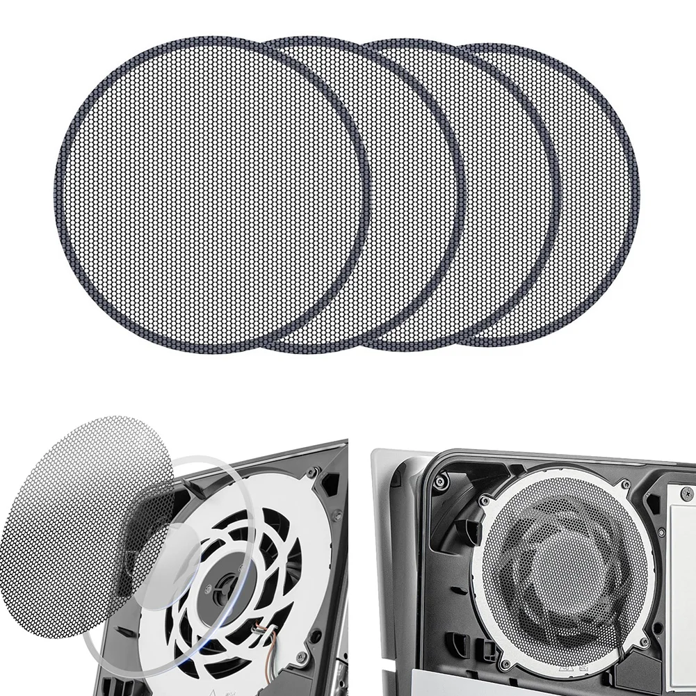 4/2PCS Für PS5 PRO Konsole Staub Filter Staubdicht Mesh Fall Abdeckung Einfache Reinigung Frontplatte Ventilator Spiel Zubehör für PS5 PRO