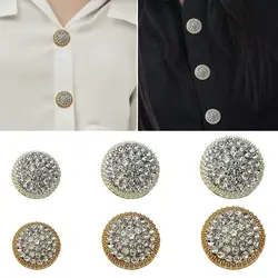 10Pcs Fashion Metal Rhinestone Buttons Shirt Buttons DIY Clothing Sewing Button Needlework Handmade Accessories