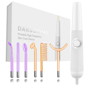 Darsonval Nouvelle machine faciale à haute fréquence Thérapie pour la peau avec 6 baguettes néon et argon pour éliminer les rides Baguette de thérapie faciale contre l’acné 6 meilleurs visages de ventes sur radiofréquence - No 4