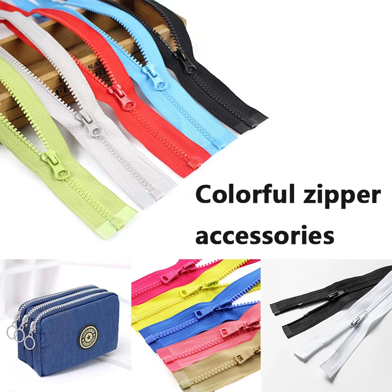 Resin Zipper Double Open Rubber Teeth Zipper Down Jacket Opening Zipper Clothes Zipper Lock Accessori Colorful Zipper Accessori