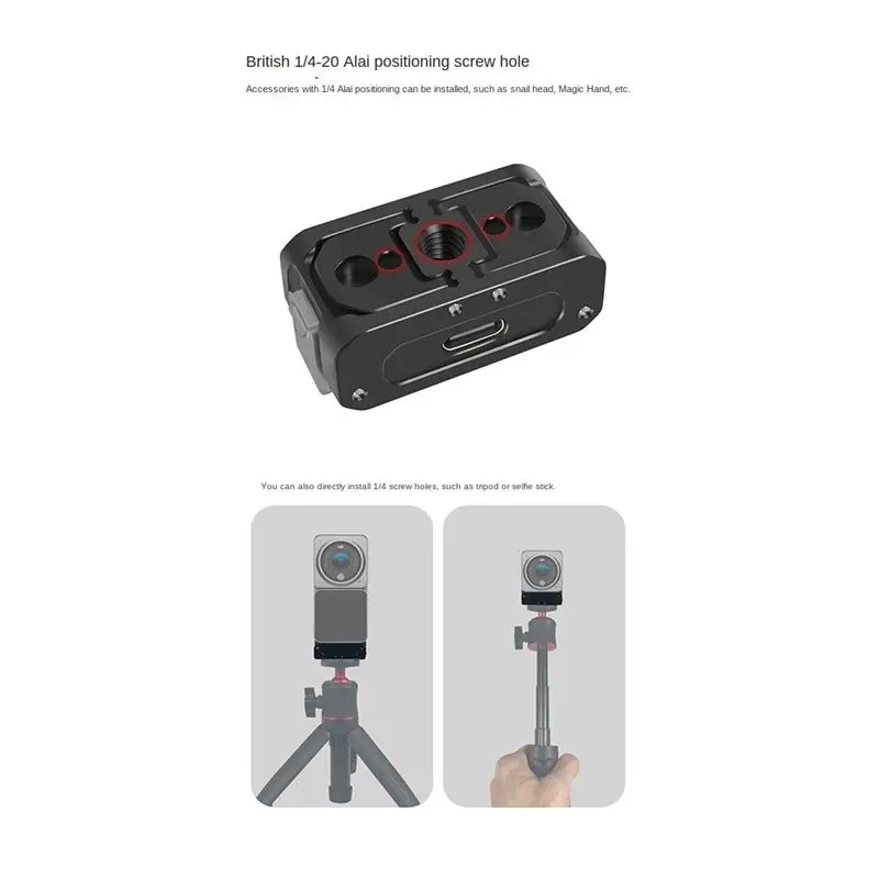 RISE- 2-in-1 magnetischer Ladeadapter, faltbare Stativhalterung, 1/4-Zoll-Schnittstelle für ACTION 2 Action-Kamera
