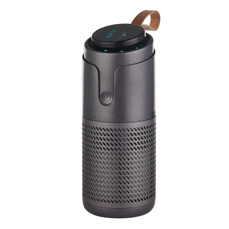 Portable Car Air Purifier with HEPA Filter USB Powered 50 CFM Air Quality Display Auto Timer Removes Household Odors