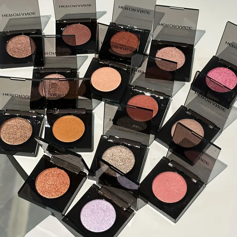 Herorange 16-Farben Lidschatten- und Highlighter-Palette Matt Schimmernd Orange Braun Rosa Champagner Wasserfest Tragbar Festival Make-up – Detail 1