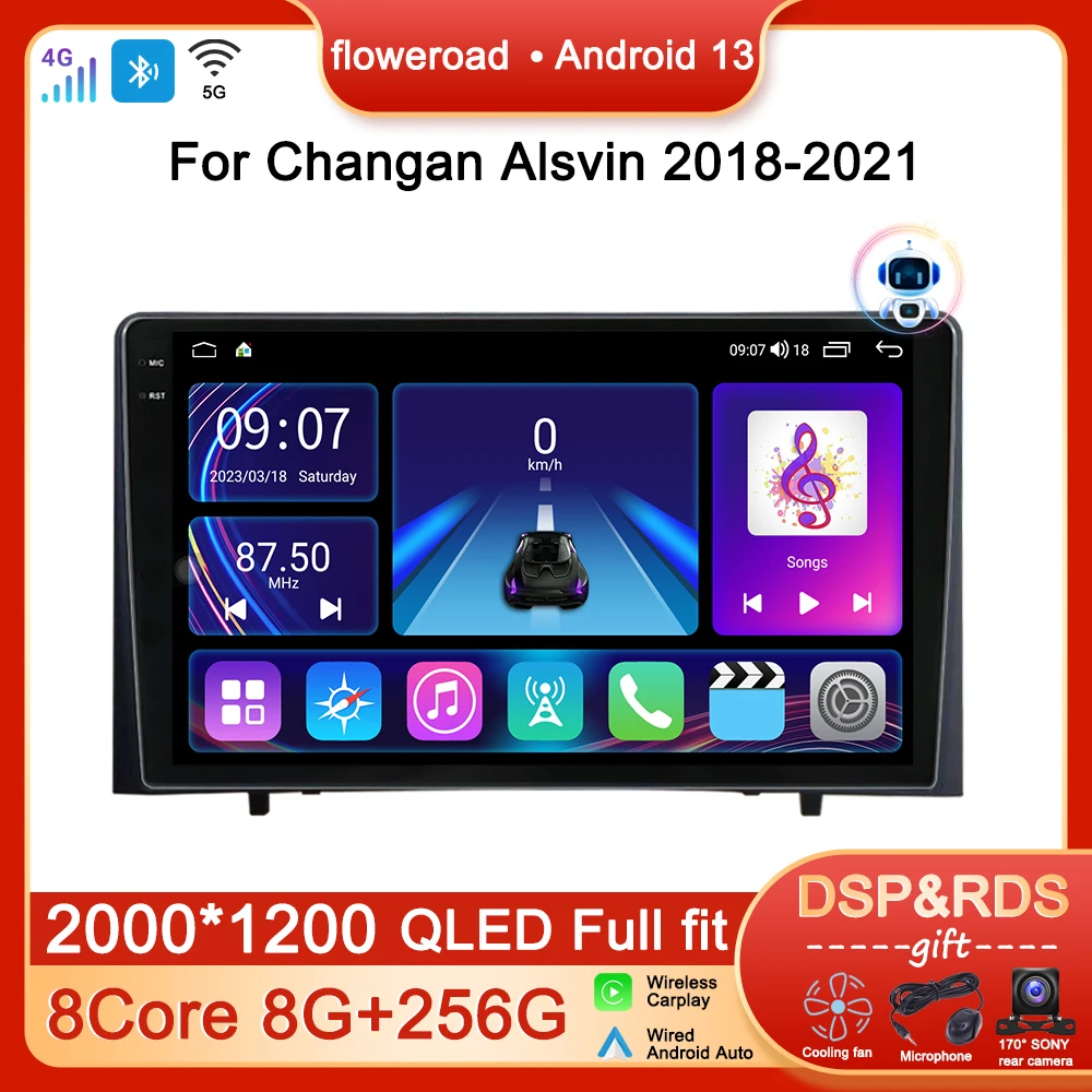 

Stereo QLED Screen Android Auto For Changan Alsvin 2018 - 2021 Car Radio Multimedia Player Navigation GPS Apple Carplay NO 2 din