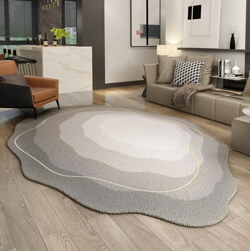 Irregular Round Living Room Carpet Home Decoration Special-shaped Thickened Fluffy Plush Sofa Lounge Bedroom Rug Endless Mat