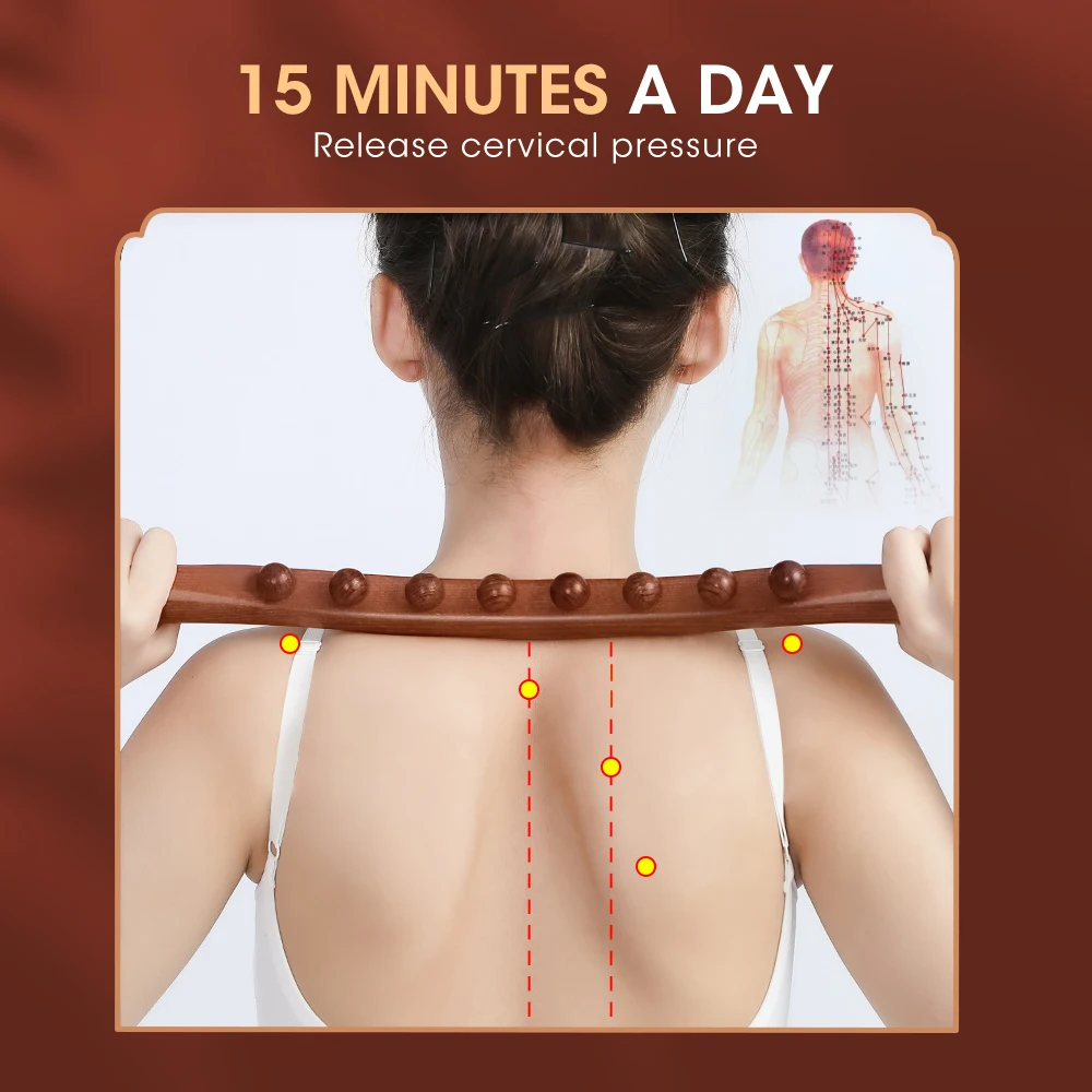Rolling Pin Universal Back Needle Massage Tendons Beech Wood Scraping Stick Point Treatment Guasha Relax Therapy Tool