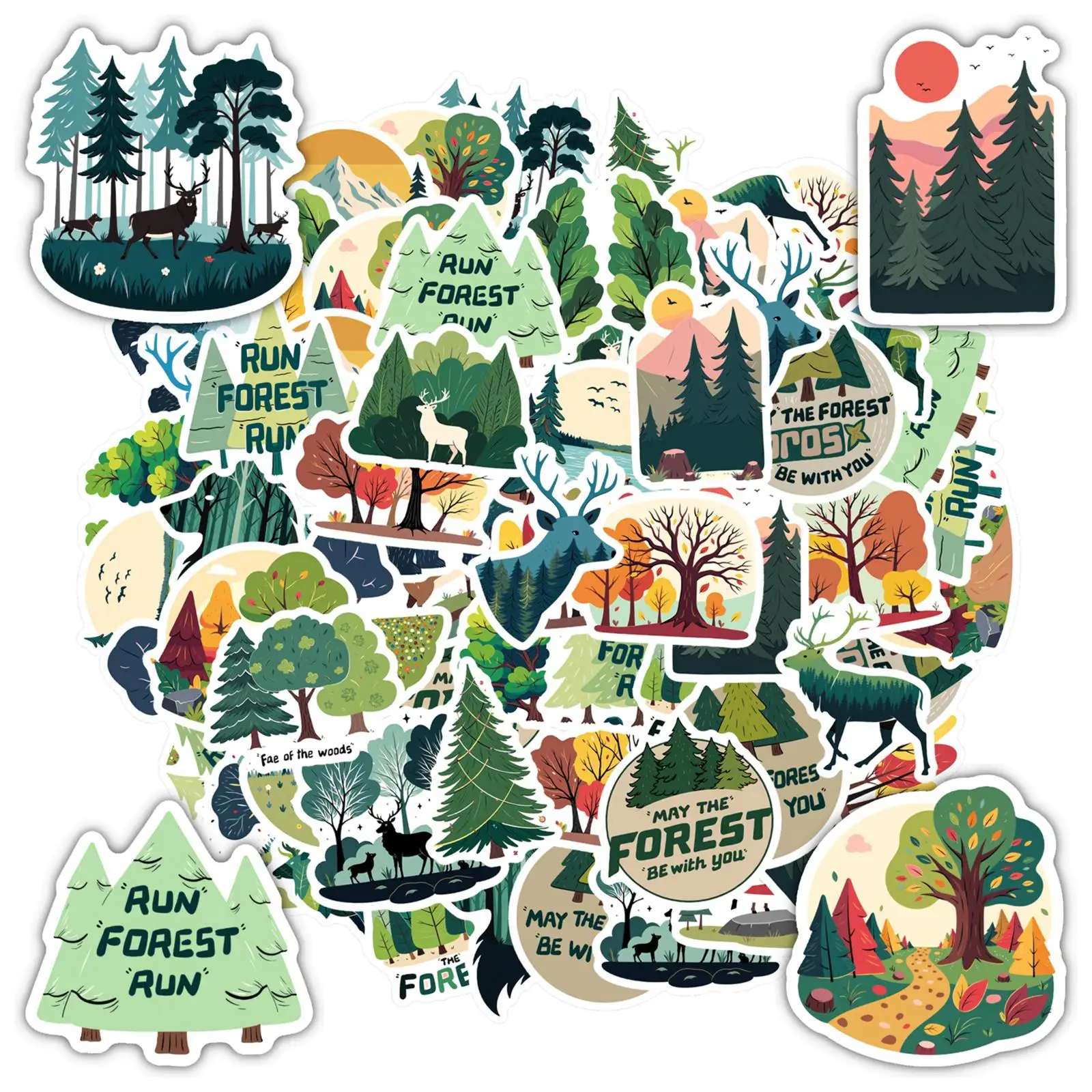 

35pcs-50pcs Vibrant Wildlife Stickers Rustic Nature School Supplies Stationery Stickers For Laptop Luggage Scrapbook Diary