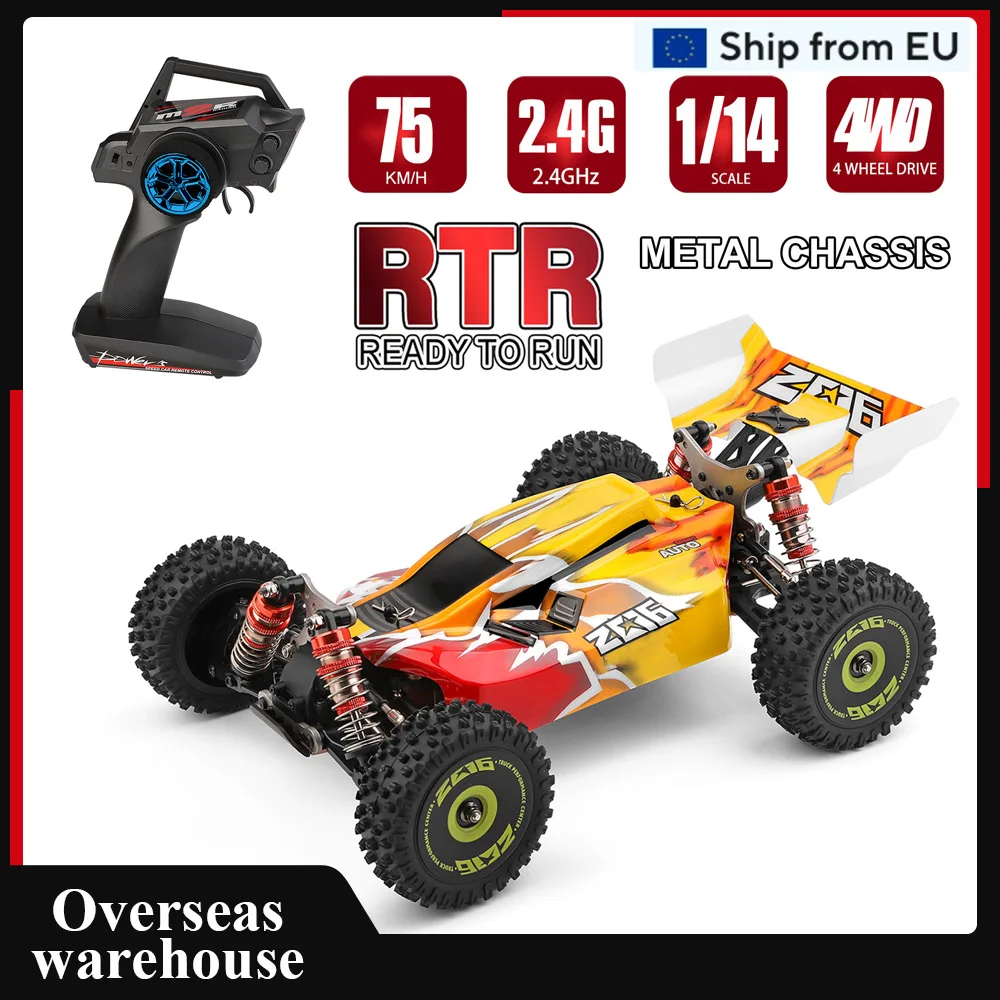 WLtoys XKS 144010 Remote Control Car Off-Road Car High Speed 75km/h 1/14 2.4GHz Racing Car 4WD RTR with Metal Chassis