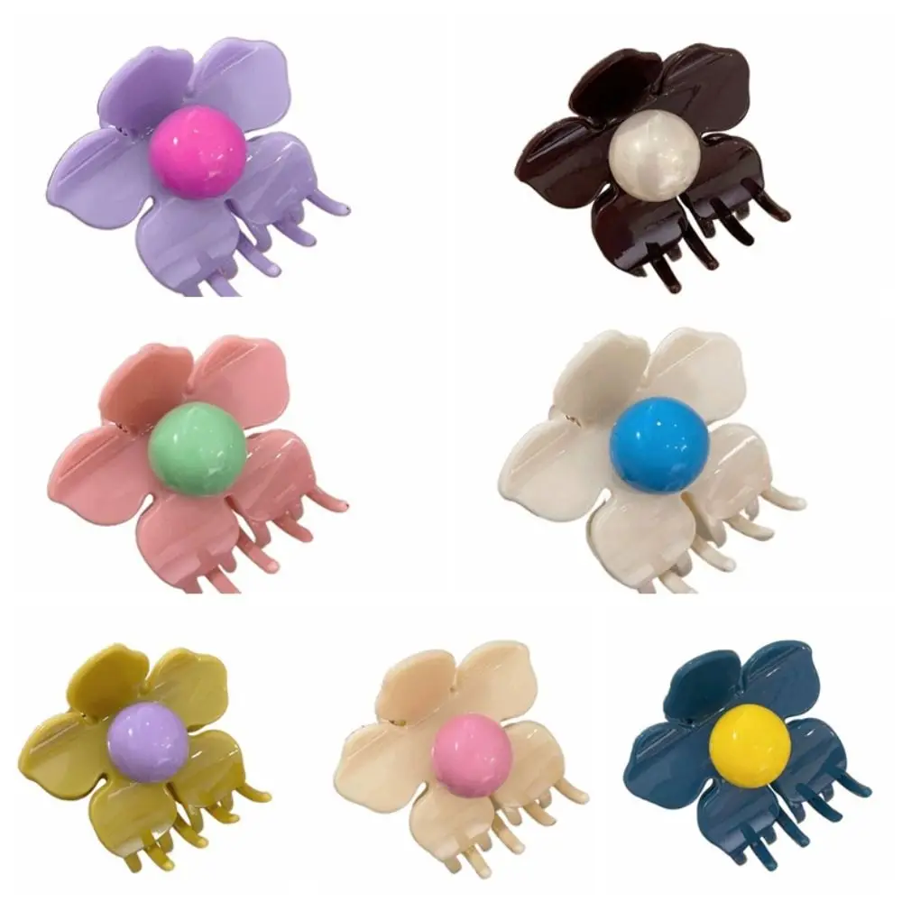 

Hairpin Flower Hair Claw Plastic Ponytail Holder Hair Crab Clip Korean Style Headwear Hair Accessories Plastic Shark Clip Girls