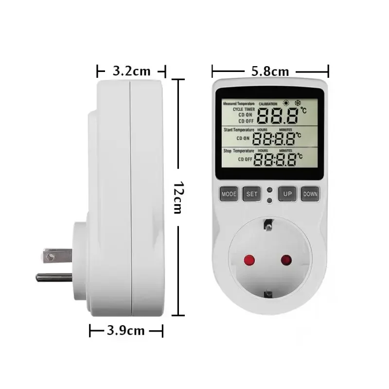 EU/US/FR/BR Timer Socket Thermostat Digital Temperature Controller Socket Outlet With Timer Switch Sensor Probe Heating Cooling