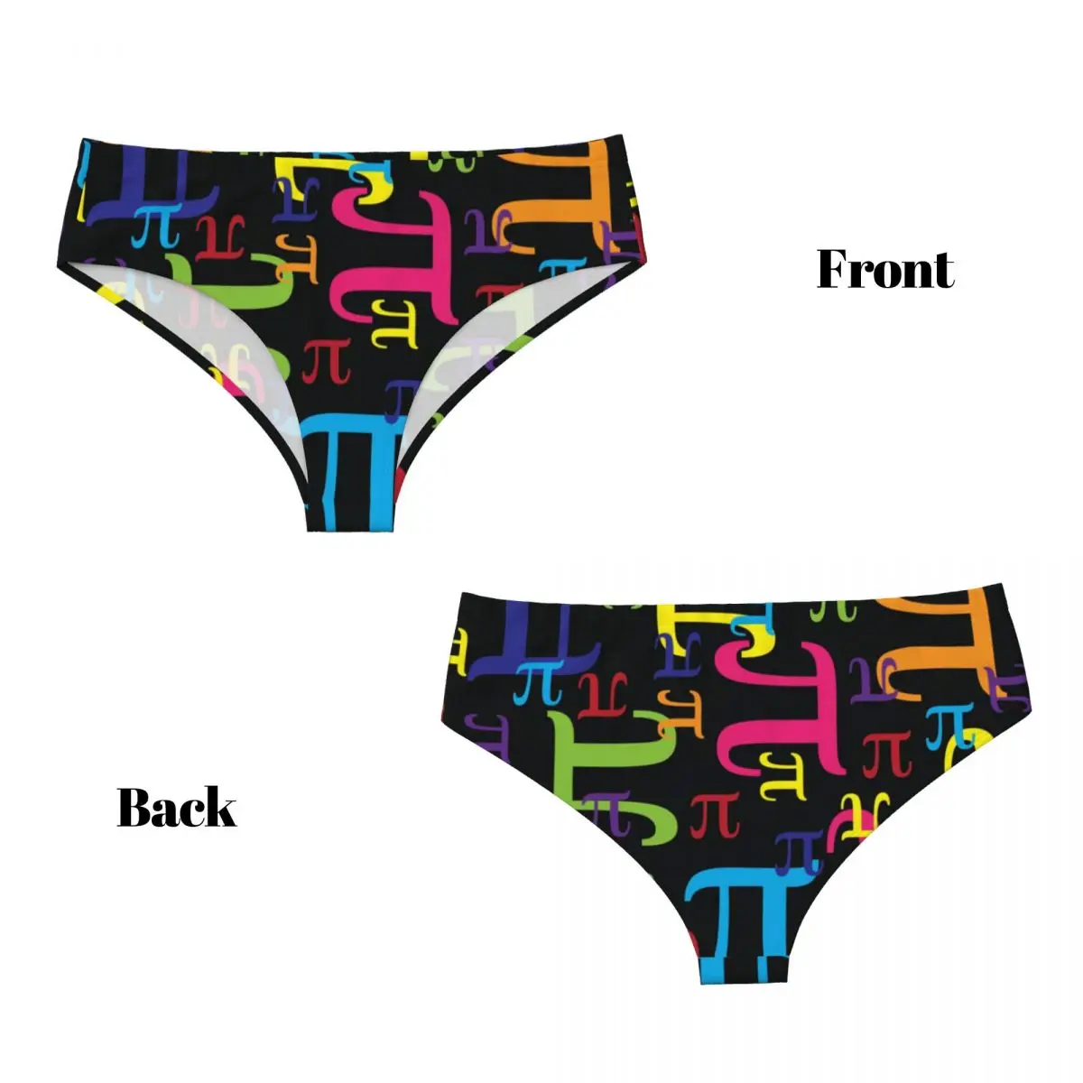 Custom Pieces Of Pi Math Science Brief Panties Women's Breathable Geek Mathematics Underwear