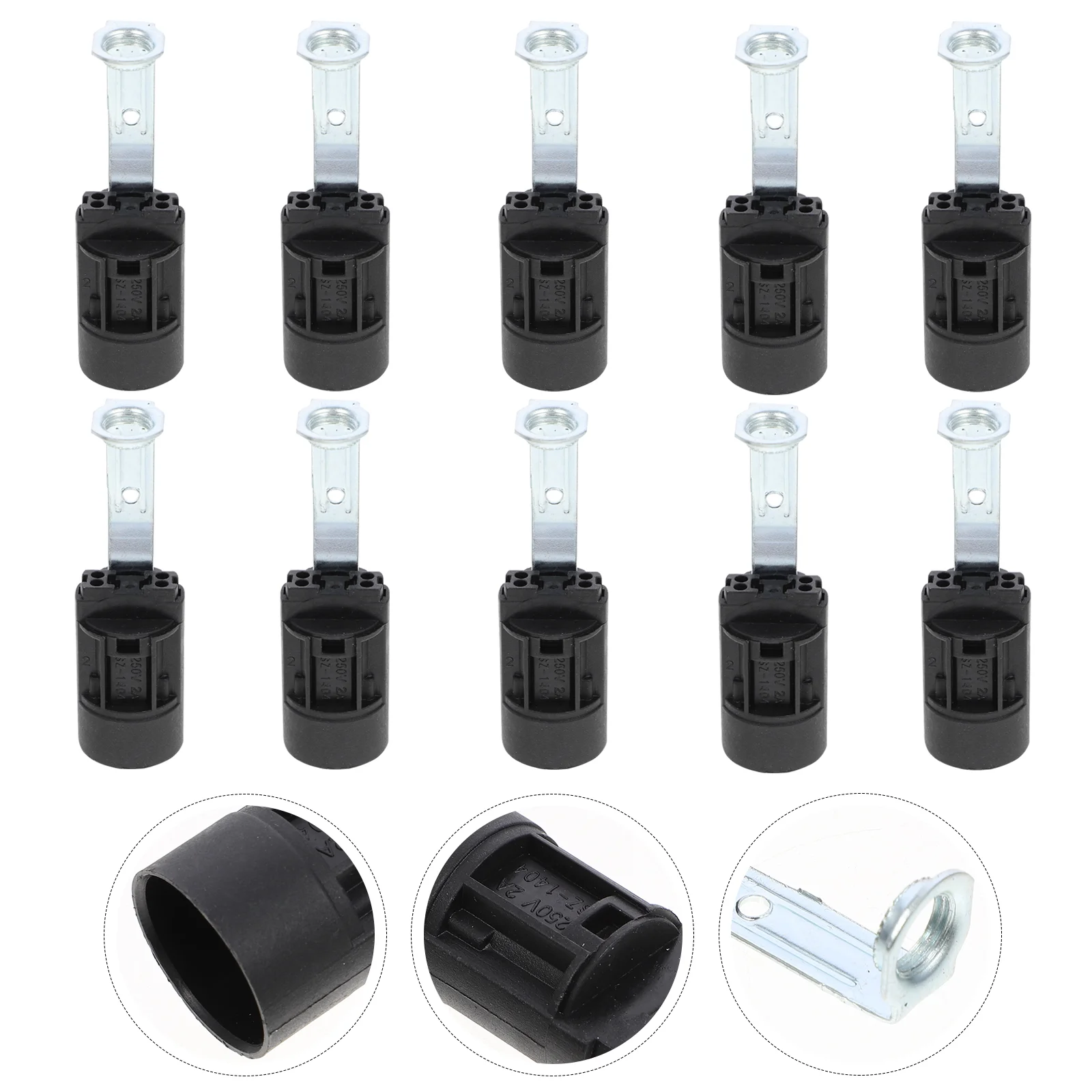 

10 Pcs E14 Bracket Lamp Holder Candelabra Socket Replacement Light Sockets Candlesticks Base Holders