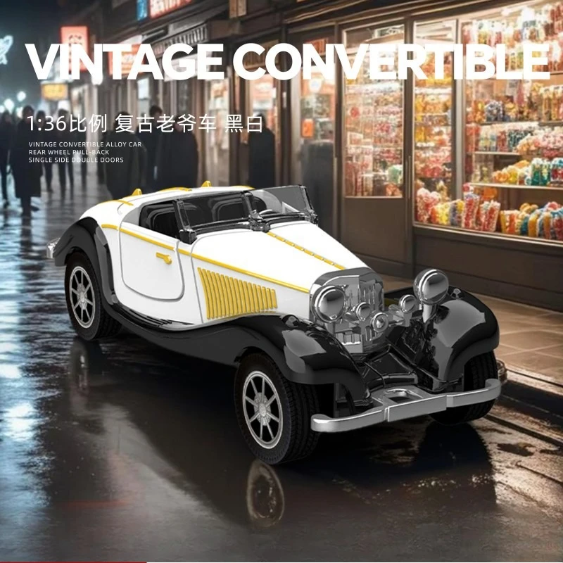 1:36 classique ancien grand-père voiture alliage retirer jouet modèle de voiture garçons modèle de voiture simulation pour enfants