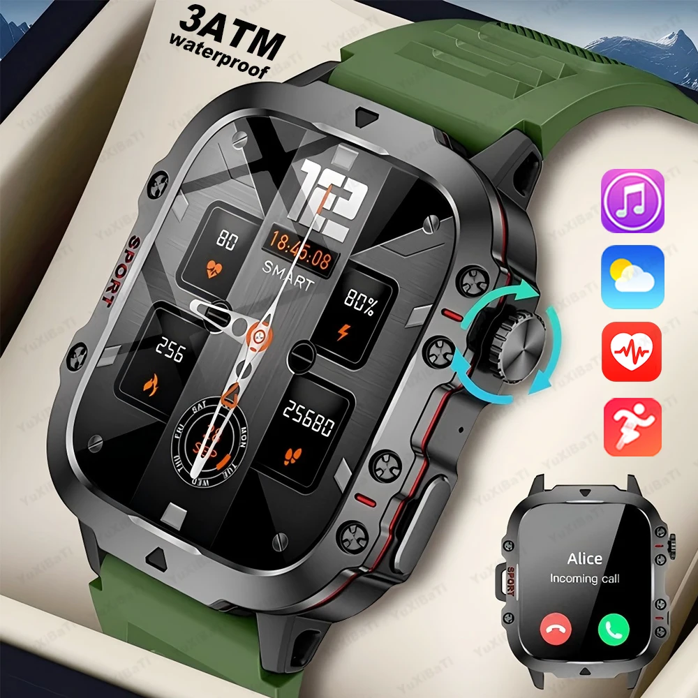 For Xiaomi Rugged Military GPS Smart Watch Men AMOLED 1.96