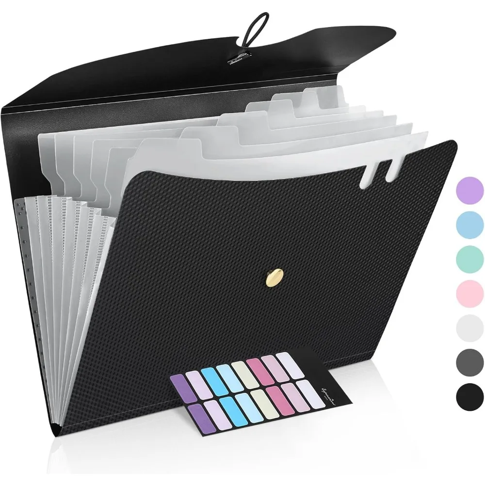 Premium Expanding File Organizer, Letter Size, Sleek Bungee Closure, Portable School Office Supplies