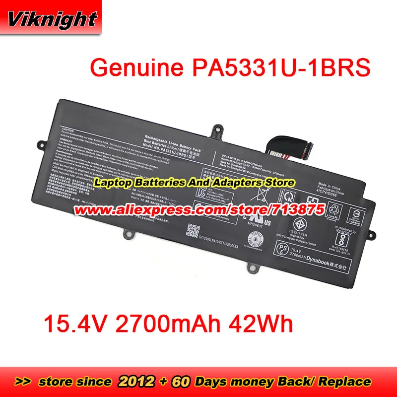 

Genuine PA5331U-1BRS Battery For Toshiba Dynabook Portege A30-E Series 4ICP4/63/68 Li-Polymer 15.4V 42Wh 2700mAh