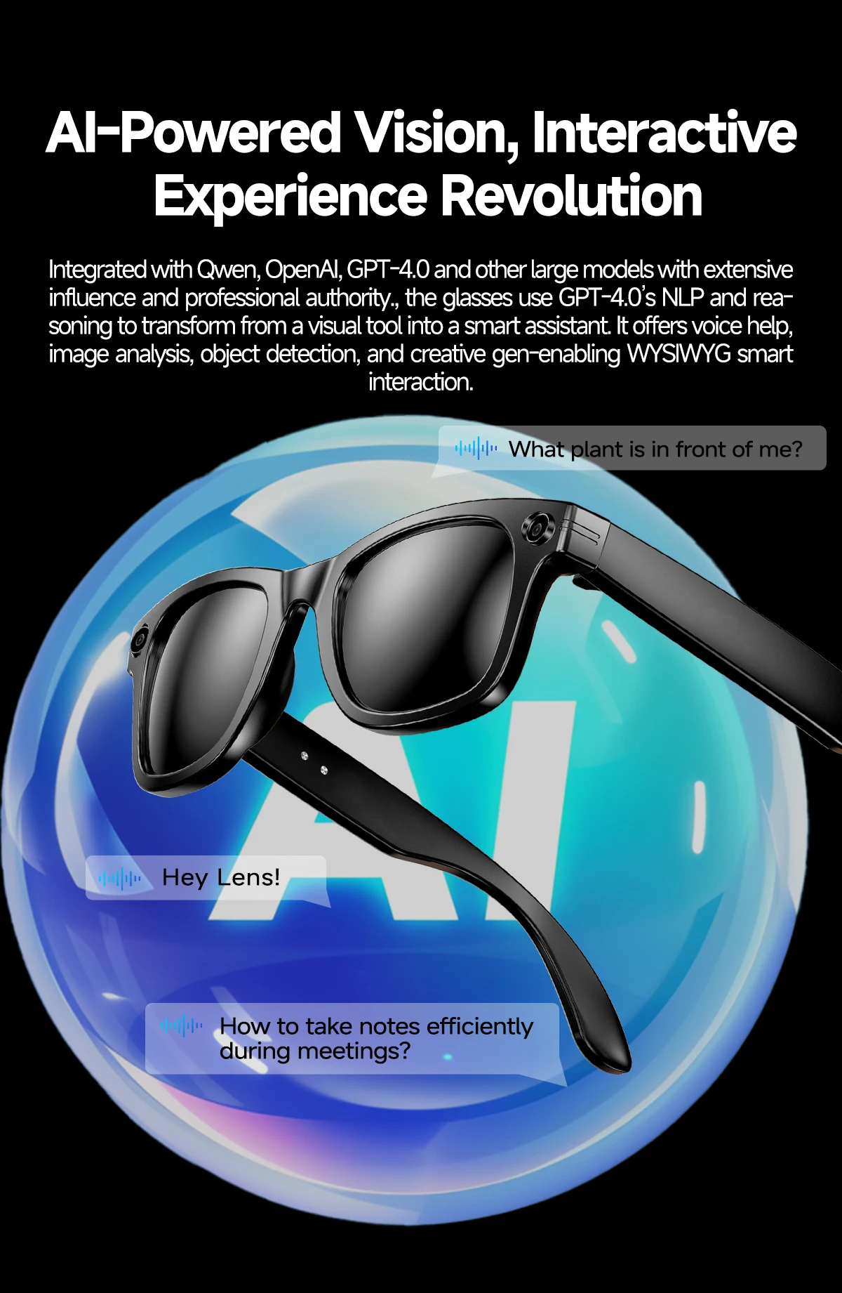 2026 KI-Smart-Brille Echtzeit-Übersetzung und Sprachassistent Anti-Shake Leichtgewichtige und Modische Business-Smart-Brille – Detail 9