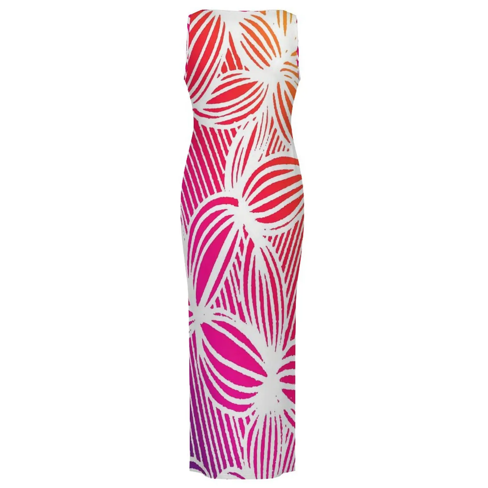 Womens Curve Print Dress 레인보우 라인 캐주얼 Y2k Bodycon Dress 봄 민소매 캐주얼 맥시 드레스 그래픽 오버 사이즈 Vestido