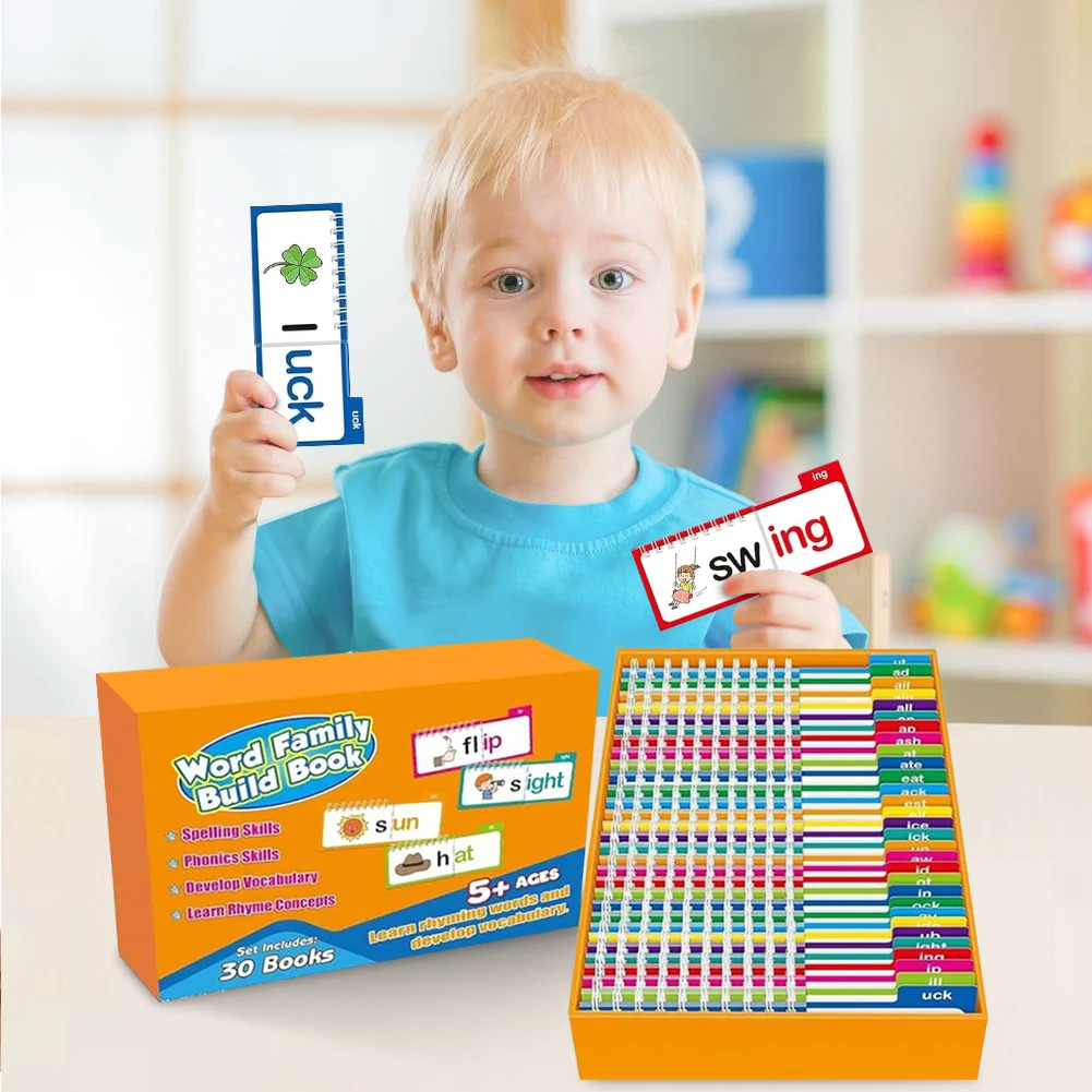 30 Read And Rhyme Flip Books Vocabulary Flash Family Card Word Families Flash Cards Kindergarten Educational Sight Word Learning