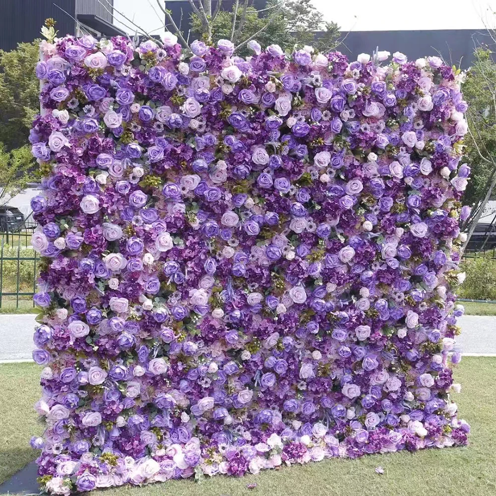 Wedding Decor Romantic Style 3d 8ft x 8ft Artificial Panel Flower Walls Backdrop Roll up Flower Wall Backdrop