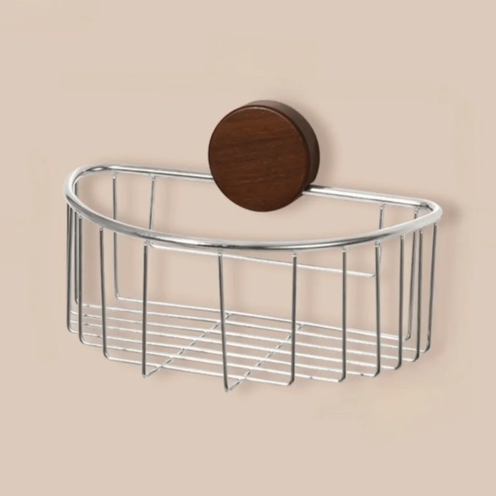 

Wall Mounted Suction Cup Storage Rack Stainless Steel Punch Free Bathroom Organizer Shelf Detachable Reusable Tissue Holder Home